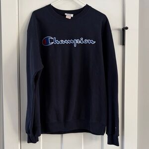 Champion Men's Dark Blue Crewneck Sweater